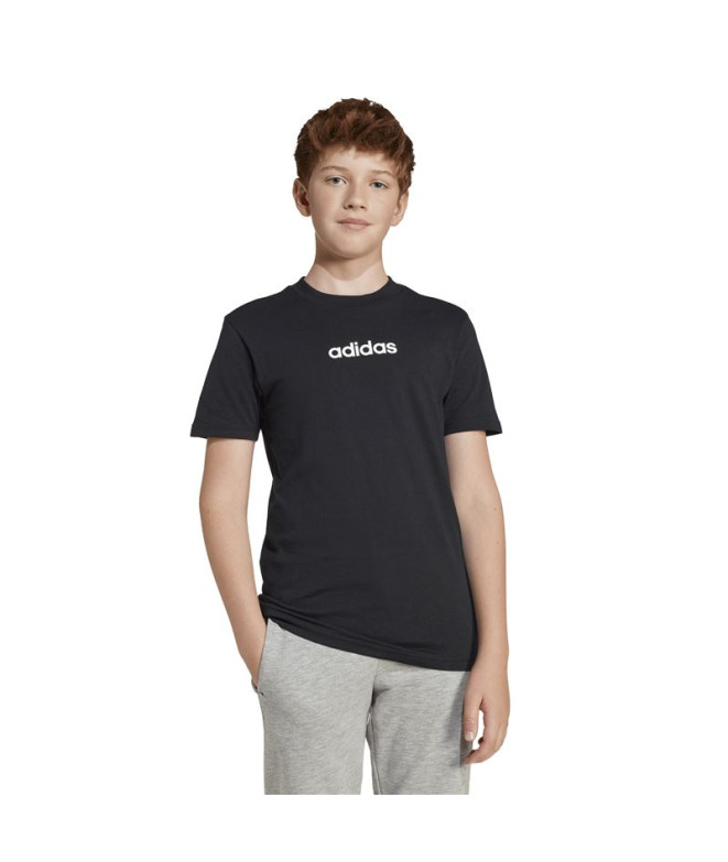 Camiseta adidas Lin 160 Infantil Preto/Branco