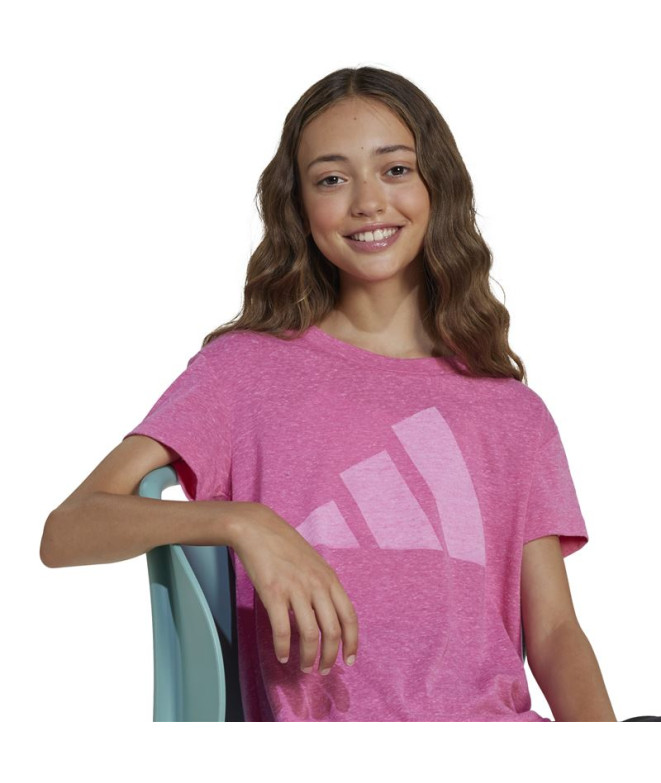 Camiseta adidas Jg Bl Win Niña Rosa