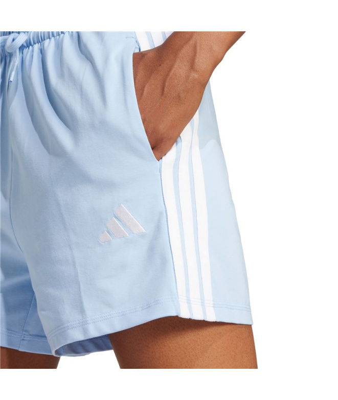 Calça adidas 3 Bandas Sj Sho Mulher Azul/Branco