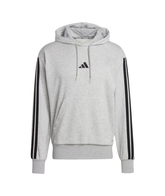 Sudadera adidas 3 Bandas French Terry Hd Hombre Gris/Negro