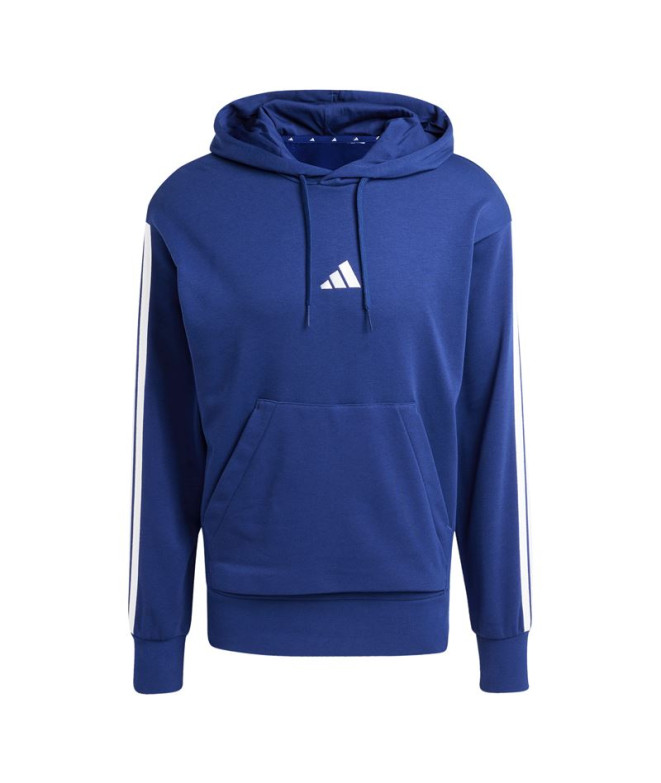Sudadera adidas 3 Bandas French Terry Hd Hombre Azul Oscuro/Blanco