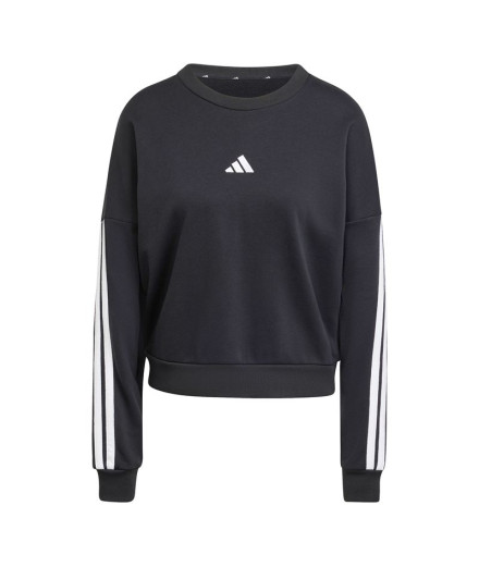 Moletom adidas 3 Bandas French Terry Swt Mulher Preto/Branco