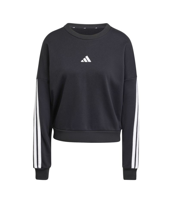 Sudadera adidas 3 Bandas French Terry Swt Mujer Negro/Blanco