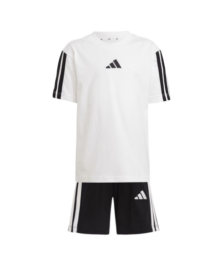 Ensemble Lk 3 Stripes T adidas Set 160 Enfant Blanc/Noir