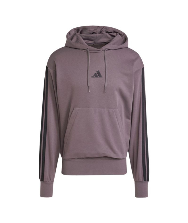 Sudadera adidas 3Bandas French Terry Hd Hombre Esdegr/Negro
