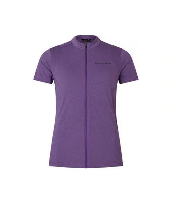 Camiseta de Ciclismo Endura Loop S/S Zipped Htr Mujer Heather