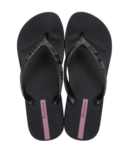 Tongs Ipanema Mesh X Plat Fem Femme Noir/Noir/Lilas 2