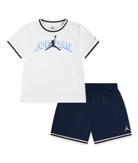 Set Jordan Tecido de Malha Correspondente Menino Azul...