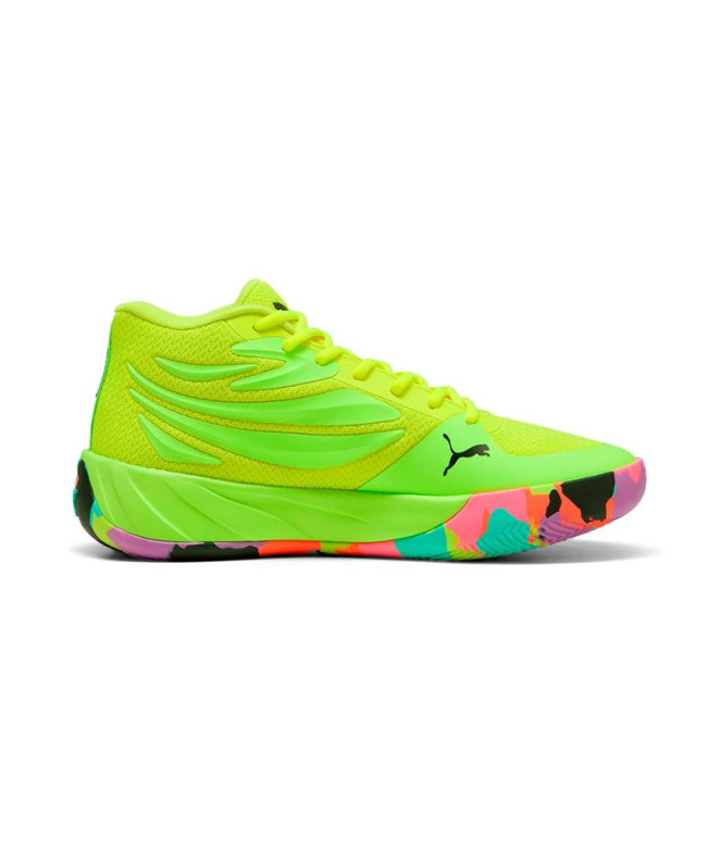 Zapatillas de Baloncesto Puma Court Pro Marble,Yellow Alert Green, Hombre