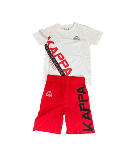 Conjunto Kappa 8036K0230F Menino Branco/Vermelho