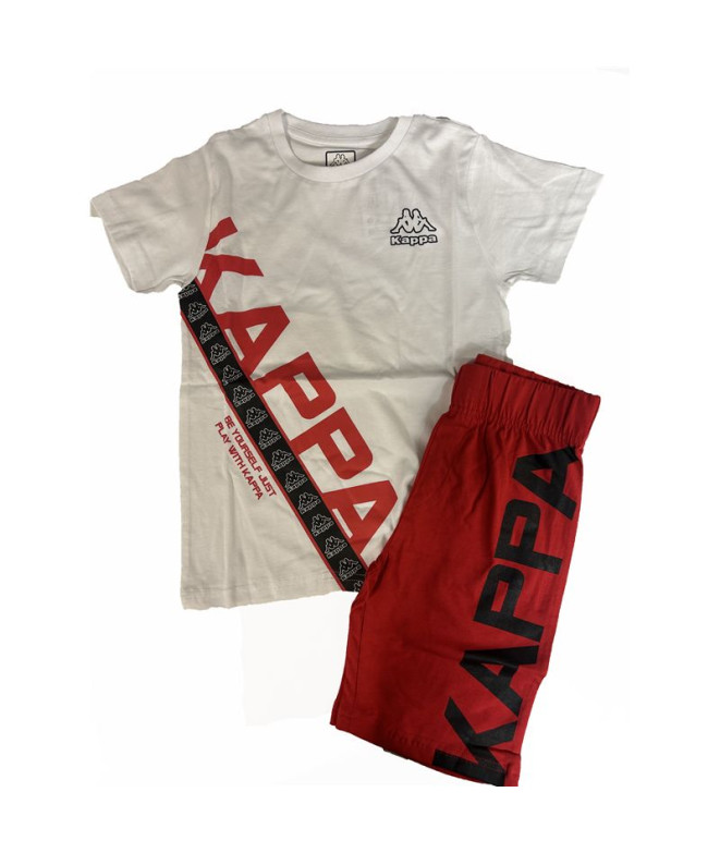 Conjunto Kappa 8036K0230F Menino Branco/Vermelho