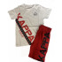 Conjunto Kappa 8036K0230F Menino Branco/Vermelho