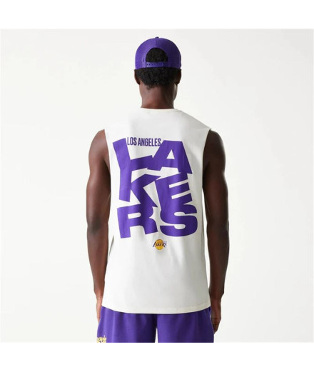 T-shirt à bretelles New Era LA Lakers NBA Homme Blanc 2
