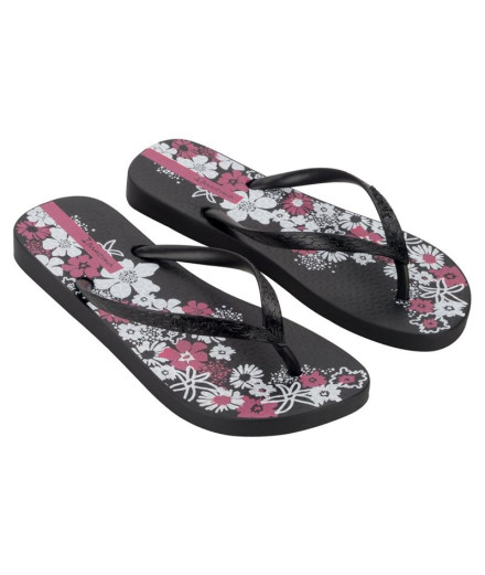 Tongs Ipanema Classica Happy XII Fem Enfant Noir/Noir/Blanc