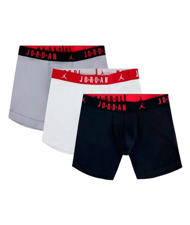 Calzoncillo Jordan Jhm Mens Flight Cotton 3Pk Tru Niño Negro/Blanco