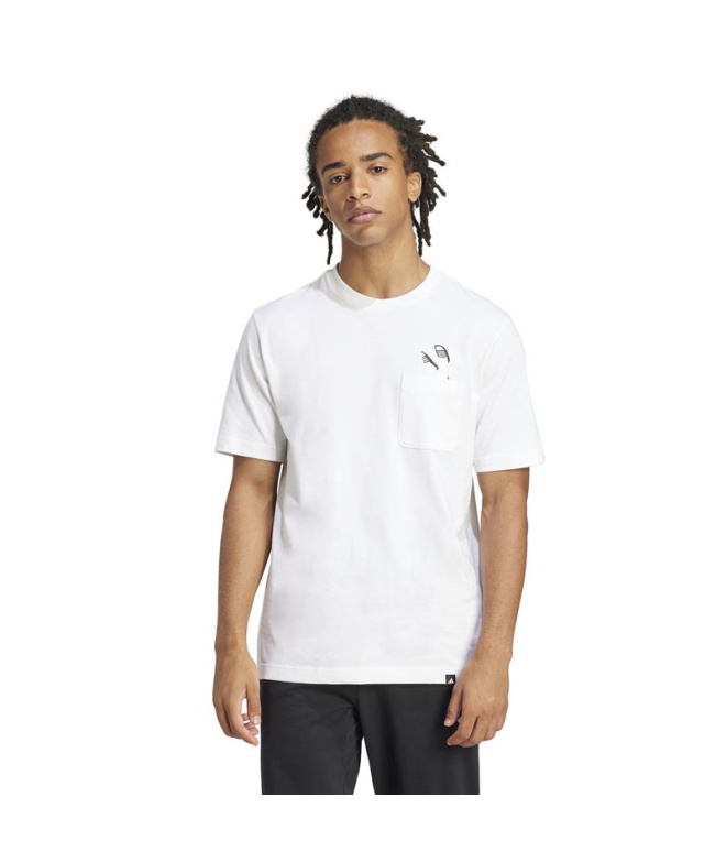 Camiseta adidas Slide Pkt Homem Branco