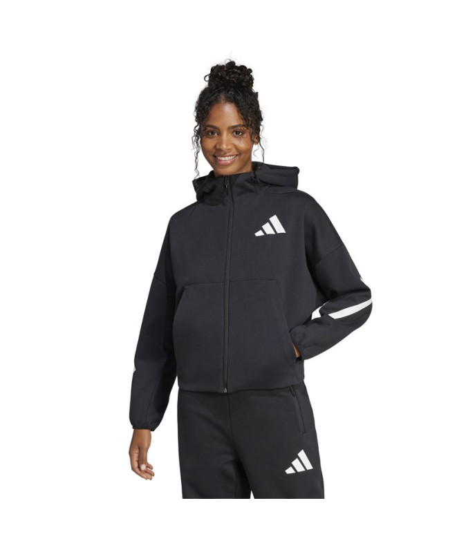 Sweat adidas Z.N.E. Fz Femme Noir/Blanc