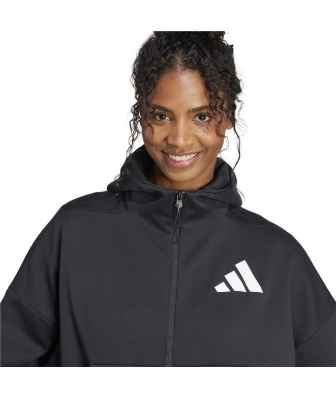 Sweat adidas Z.N.E. Fz Femme Noir/Blanc