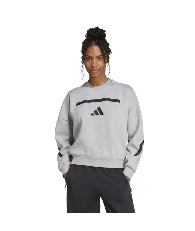 Sweat adidas Z.N.E. Swt Femme Gris