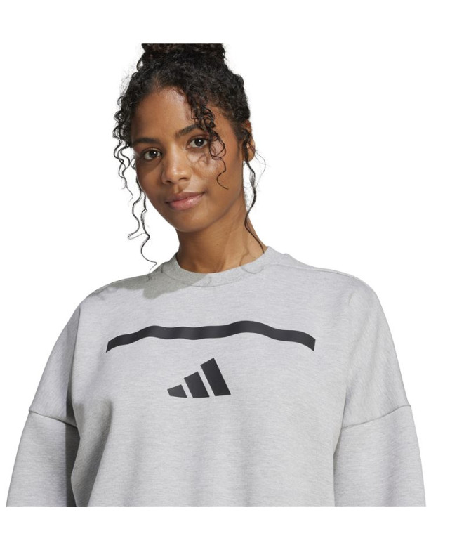 Sweat adidas Z.N.E. Swt Femme Gris