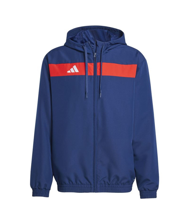 Sudadera de Fútbol adidas Tiro Es Hood Hombre Azul Marino/Rojo