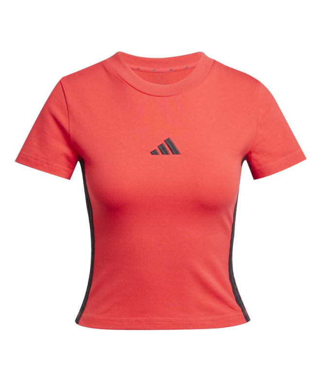 Camiseta adidas 3 Bandas Sj Baby Mujer Rubpur/Negro