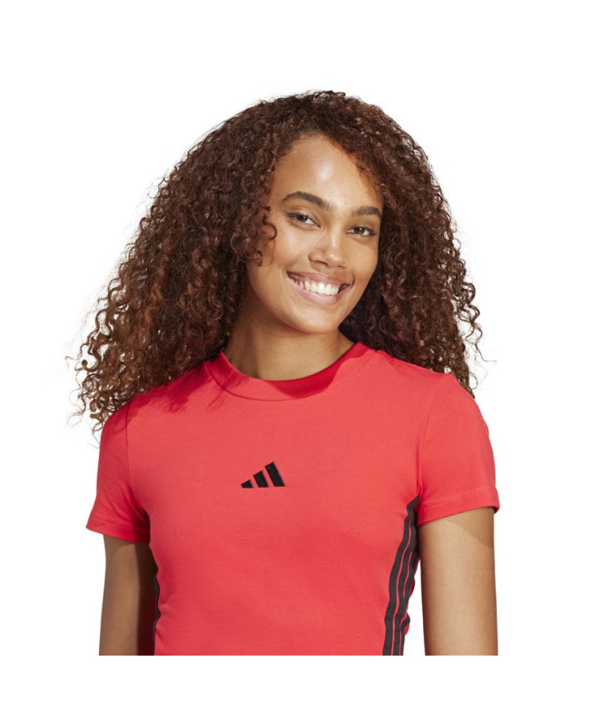 T-shirt adidas 3 Bandes Sj Bébé Femme Rubpur/Noir