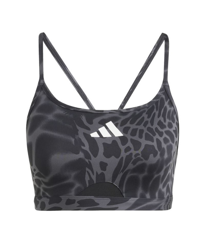 Sujetador Deportivo de Fitness adidas We Aer Aop Bra Mujer Negro