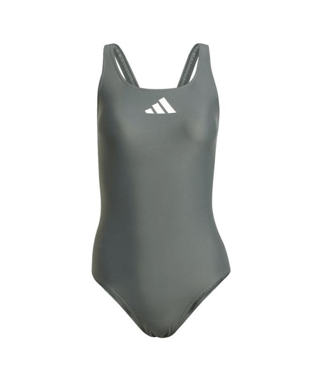 Bañador de Natación adidas 3 Bandas Suit Mujer Gris