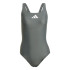 Fato de banho de Natação adidas 3 Bandas Suit Mulher Cinza