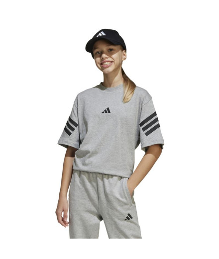 T-shirt adidas Future Icons 3Bandas Enfant Gris/Noir 2