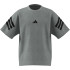 Camiseta adidas Future Icons 3Bandas Infantil Cinza/Preto