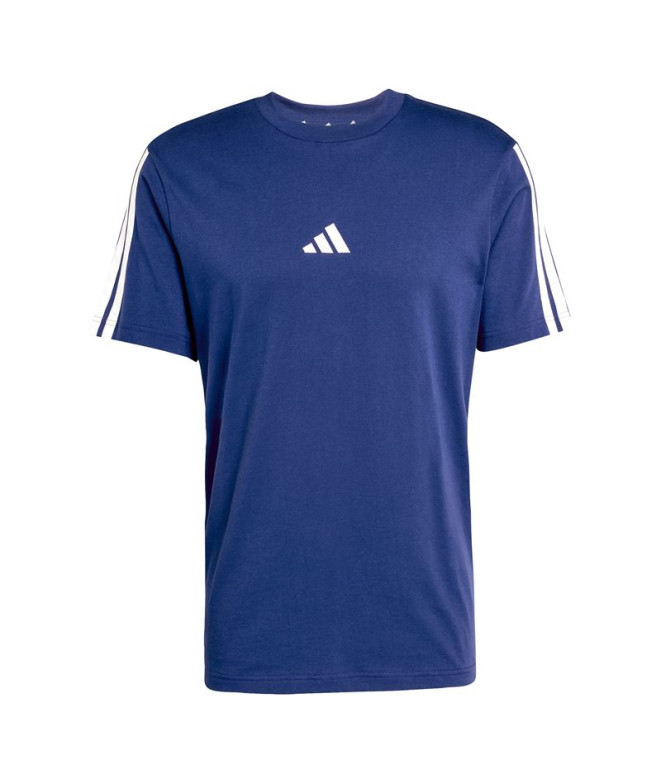 Camiseta adidas 3 Bandas Sj Hombre Azul Oscuro/Blanco