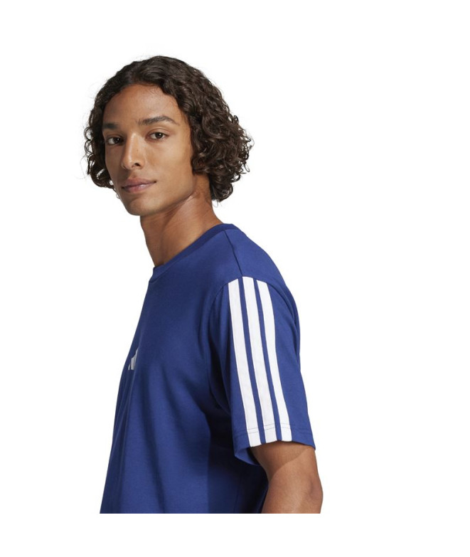 T-shirt adidas 3 Bandes Sj Homme Bleu Foncé/Blanc