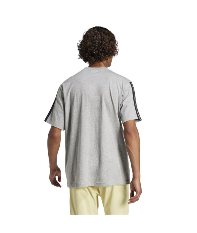 Camiseta adidas 3 Bandas Sj Homem Cinza/Preto