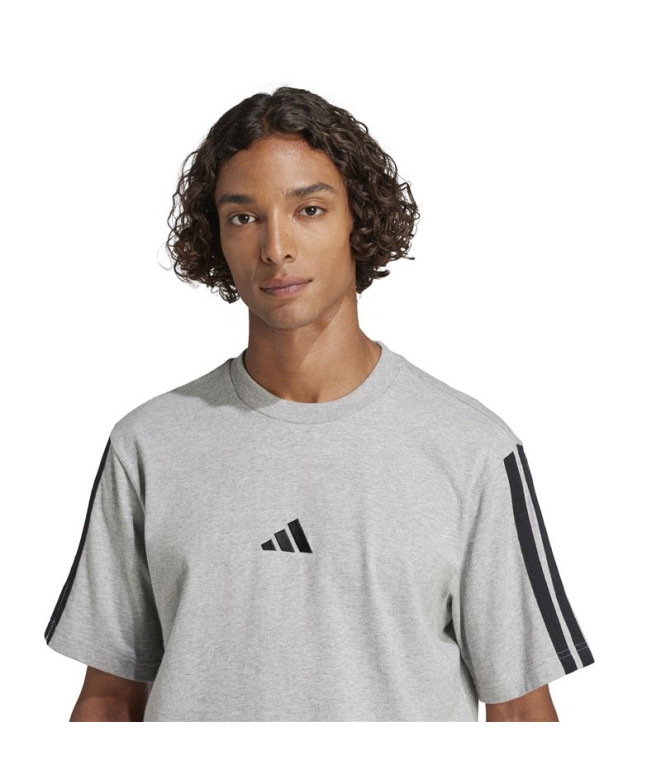 Camiseta adidas 3 Bandas Sj Homem Cinza/Preto