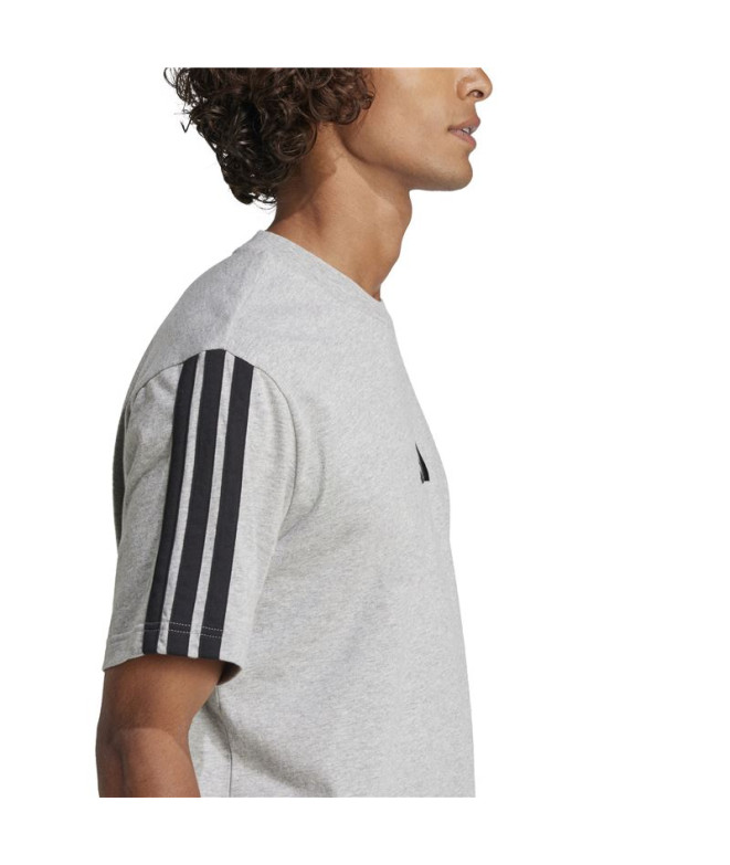 Camiseta adidas 3 Bandas Sj Homem Cinza/Preto