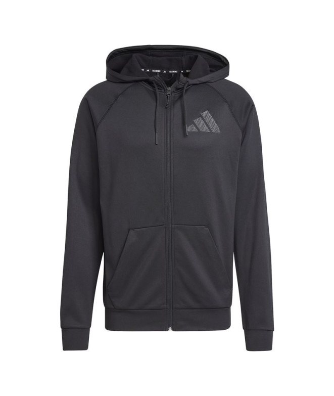 Sudadera adidas Game & Go Training Small Logo Full Zip Hoodie Hombre Negro
