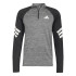Camiseta de Fitness adidas Gym+ 3 Bandas 1/4 Zip Hombre Negro/Blanco