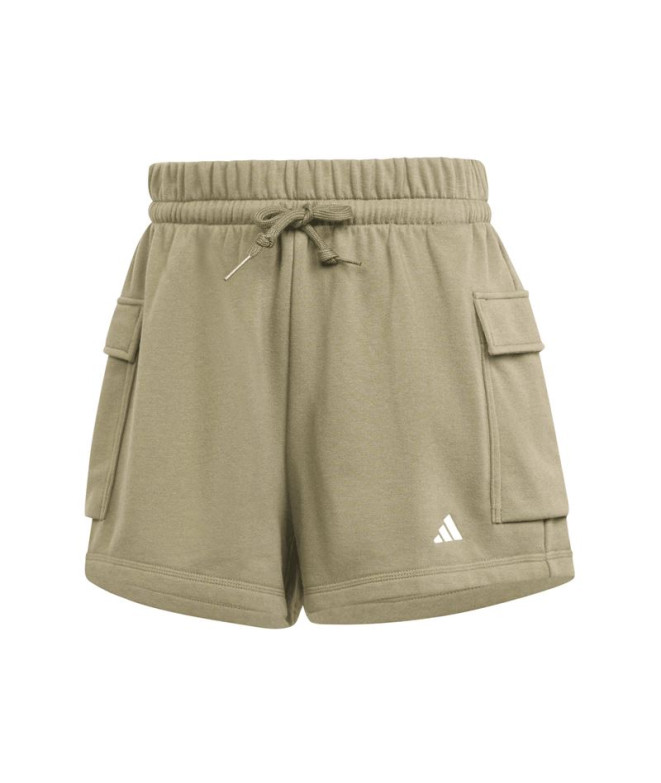 Pantalones adidas Sl French Terry Sho Mujer Verde Oscuro/Blanco