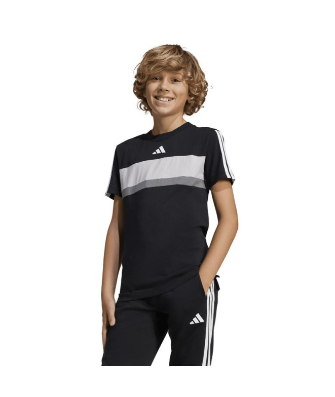 Camiseta adidas 3 Bandas Tib Infantil Preto/Branco