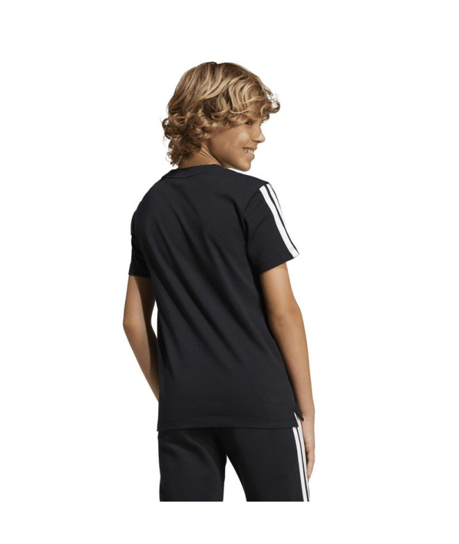 Camiseta adidas 3 Bandas Tib Infantil Preto/Branco