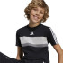 Camiseta adidas 3 Bandas Tib Infantil Negro/Blanco