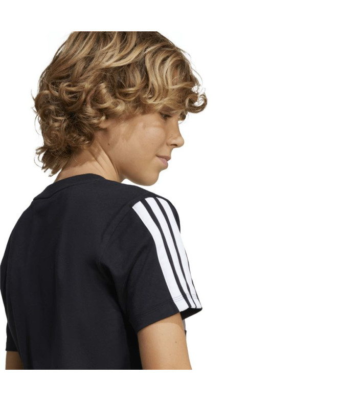 Camiseta adidas 3 Bandas Tib Infantil Preto/Branco