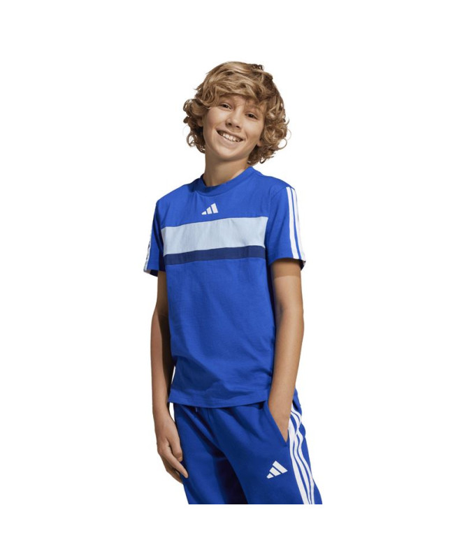 Camiseta adidas 3 Bandas Tib Infantil Azul