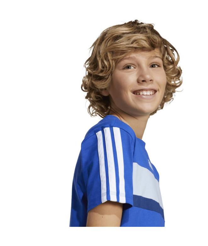 Camiseta adidas 3 Bandas Tib Infantil Azul