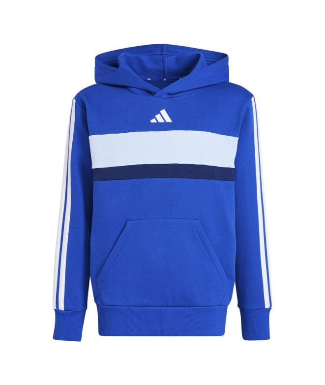 Sudadera adidas 3Bandas Tib Fl Hd Infantil Azul/Blanco