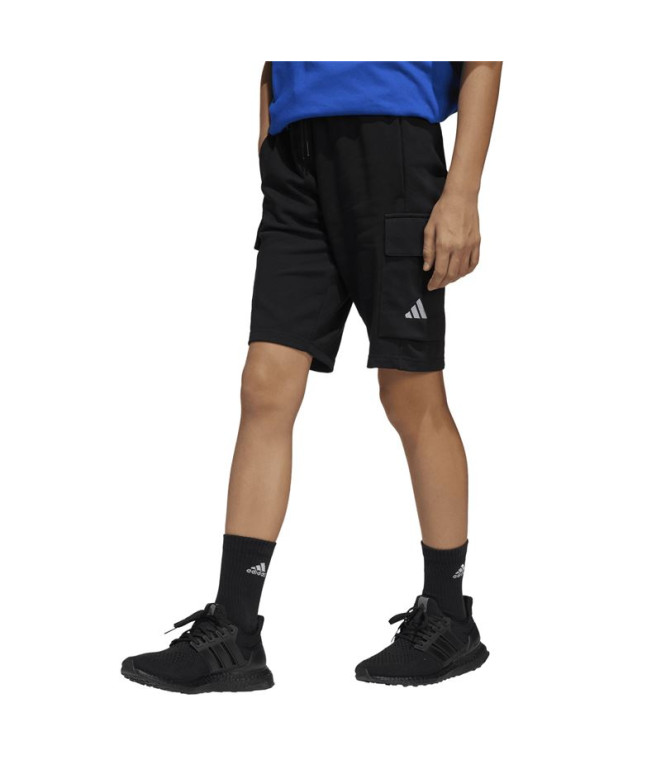 Pantalons adidas Sl French Terry Enfant Noir/Blanc