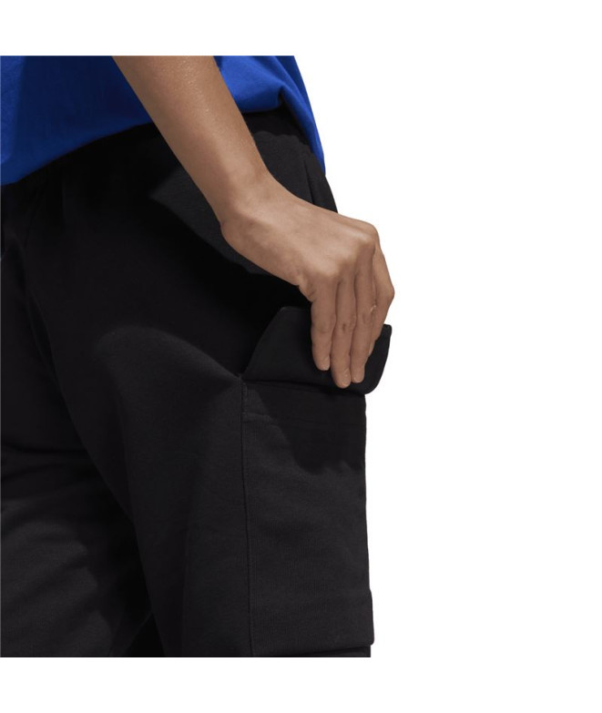 Pantalons adidas Sl French Terry Enfant Noir/Blanc