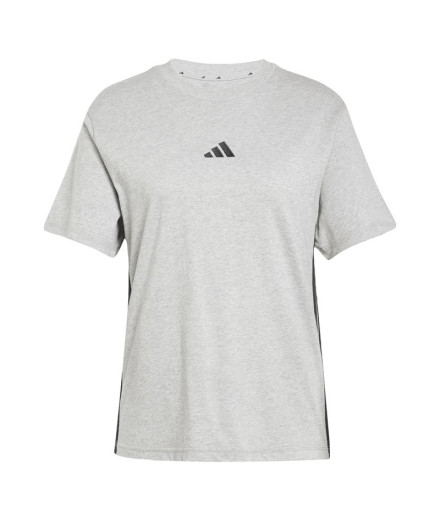 Camiseta adidas 3 Bandas Sj Mulher Cinza/Preto